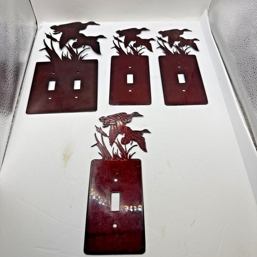 lot of 4 Hunting Fishing Duck Man Cave Light Switch  Cover Plate For Home Decor